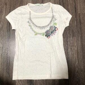 Bossini Kids Necklace Graphic T-shirt - White, Size 130 (US 8-9)